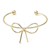 Bowknot Brass Cuff Bangles BJEW-D039-37C-G-2