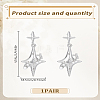 Alloy Dangle Stud Earrings EJEW-LP0007-119-2
