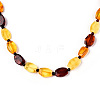 Natural Amber Hexagon Beaded  Necklaces for Women G-T138-238-3