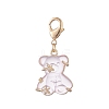 3Pcs Bear Transparent Resin Rhinestone Pendant Decorations HJEW-JM01007-2