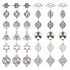  72Pcs 12 Styles Tibetan Style Alloy Connector Charms TIBE-TA0001-29-2