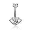 Clear Cubic Zirconia Belly Button Rings WG9960A-22-1