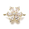 Brass Clear Cubic Zirconia Snowflake Connector Charms LS-KK-Q048-19G-1