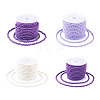4 Rolls 4 Colors Round Polyester Cord OCOR-TA0003-88C-2