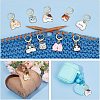 Alloy Enamel Cat Charm Locking Stitch Markers HJEW-AB00539-4