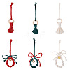 Crafans 2 Sets 2 Style Christmas Theme Cotton Weave Pendant Decorations Sets HJEW-CF0001-11-7