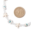 Starfish Synthetic Turquoise & Magnesite & Glass Seed Beaded Necklaces NJEW-JN05306-4