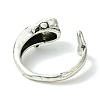 Whale Alloy Open Cuff Rings RJEW-K275-11AS-3