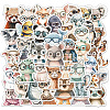 50Pcs Animals with Glasses PVC Adhesive Waterproof Stickers Self-Adhesive Stickers PW-WGB3F98-01-1