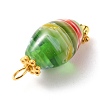 Handmade Millefiori Glass Beads Pendants PALLOY-JF00555-3