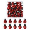2 Strands Ladybug Handmade Lampwork Beads Strands LAMP-FS0001-53A-1