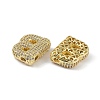 Brass Micro Pave Clear Cubic Zirconia Pendants KK-Z041-01G-B-2