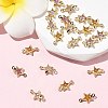 SHEGRACE Brass Pave Cubic Zirconia Star Connector Charms XGRQ2O760-441G-4