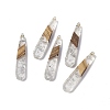 Transparent Resin & Walnut Wood Pendants RESI-M027-12F-3