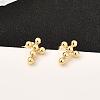 Brass Cross Stud Earrings EJEW-A135-18G-1