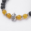 Natural Lava Rock Beads Stretch Bracelets BJEW-I241-16D-2