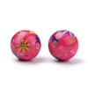Opaque Flower Printed Acrylic Beads MACR-S271-10mm-05-2