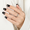 Simple Style 925 Sterling Silver Micro Pave Clear Cubic Zirconia Finger Rings WG5B003-02-2