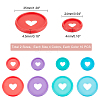   80Pcs 8 Styles Heart Plastic Loose Leaf Ring Round Binder Discs DIY-PH0009-08-5