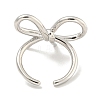Rack Plating Brass Bowknot Open Cuff Rings for Women RJEW-F162-09P-3