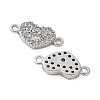 Brass Micro Pave Cubic Zirconia Connector Charms KK-U056-43P-2