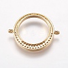 Brass Micro Pave Cubic Zirconia Links ZIRC-G139-37G-2