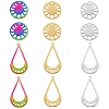 12Pcs 6 Style 201 Stainless Steel Pendants STAS-SZ0002-37-1