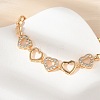 Brass Micro Pave Cubic Zirconia Link Chain Bracelets KK-R217-47G-3