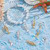 8Pcs 4 Styles Brass Micro Pave Clear Cubic Zirconia Pendants KK-NB0004-35-4
