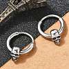 Skull 316 Surgical Stainless Steel Hoop Earrings EJEW-G416-41A-AS-1