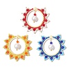 3Pcs 3 Colors Glass Seed Beaded Sun Pendants PALLOY-MZ00857-1