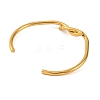 Ion Plating(IP) 304 Stainless Steel Cuff Bangles for Women BJEW-D048-08G-3