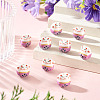 9Pcs Handmade Printed Porcelain Beads PORC-TADJ0001-01E-4