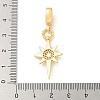 Brass Micro Pave Clear Cubic Zirconia Sun European Dangle Charms KK-U044-05G-3