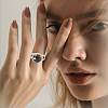 6Pcs 3 Styles 304 Stainless Steel Cuff Ring Settings STAS-BBC0008-14P-7