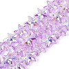 Electroplate Transparent Glass Beads Strands EGLA-Q136-01A-12-1