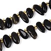Natural Golden Sheen Obsidian Beads Strands G-Z091-A39-4