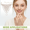 2Pcs Brass Rhinestone Chain Finger Rings Bracelet BJEW-ME0001-01G-5