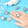 Vintage Adjustable Iron Finger Ring Components Alloy Cabochon Bezel Settings X-PALLOY-Q300-09AS-NR-2