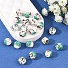 Floral Printed Porcelain Beads PORC-Q199-8mm-17-5