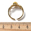 Round Natural Mixed Stone Finger Rings RJEW-C119-02G-5