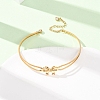 Bowknot 304 Stainless Steel & Rhinestone Cuff Bangles for Women BJEW-Z176-02G-2