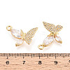 Brass Micro Pave Clear Cubic Zirconia Pendants KK-T077-37G-3