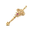 Brass Micro Pave Cubic Zirconia Big Pendants KK-B147-04G-01-2