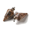 Natural Leopard Skin Jasper Pendants G-Z055-02P-02-2