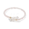 Natural Gemstone Beaded Cuff Bangles BJEW-JB13326-4
