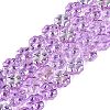 Baking Paint Electroplate Transparent Glass Beads Strands EGLA-Q136-04A-07-1