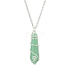 Natural Mixed Gemstone Faceted Bullet Shaped Pendant Necklaces NJEW-JN05026-02-4