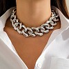 Chunky CCB Plastic Curb/Cable Chain Necklaces for Women NJEW-K261-01B-P-1-1