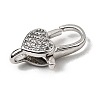 Brass Clear Cubic Zirconia Lobster Claw Clasps KK-Z078-46D-P-2